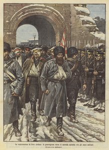 The capitulation of Port Arthur, the Russian garrison surrenders with military honors