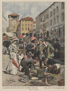 The characteristic fair of songbirds and decoy birds that took place