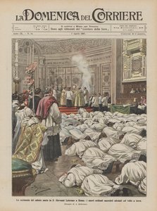 The Holy Saturday Ceremony in St. John Lateran in Rome, the Newly Ordained Priests Lying Face Down