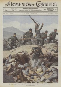 The Conquest of the Mrzli Trench, Our Men Reach the Formidable Captured Barrier by Achille Beltrame