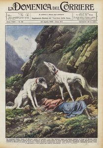 Countess Lucia Costa of Milan, climbed with her husband and two greyhounds on a hill around