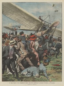 The tragic escape of an airplane into the crowd gathered to acclaim the aviator, in Worcester