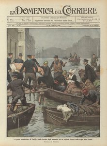 The Severe Flooding in Paris, Forced Evacuation of Patients from a Hospital Invaded by the Waters of the Seine by Achille Beltrame