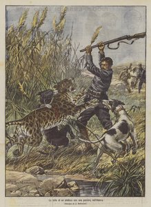 The Struggle of a Mayor with a Panther in Algeria by Achille Beltrame