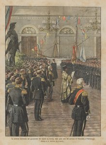 The Solemn Ceremony of the Oath of the Naval Cadets, in the Great Hall of the Peterhof Palace, St. Petersburg