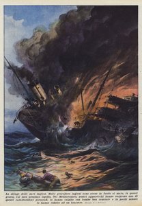 The Massacre of British Ships by Achille Beltrame