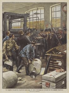 The Printing House of a Russian Reactionary Newspaper Invaded by Revolutionary Workers to Print Their Own