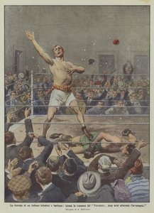 The Idea of an Italian Wrestler and Baritone, Sings the Romance of the Troubadour After Defeating the Opponent