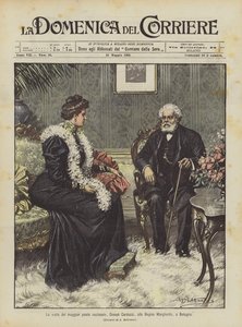 The visit of the national poet, Giosue Carducci, to Queen Margherita in Bologna