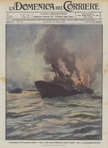 Sinking of the German Cruiser Mainz in the Waters of Helgoland During a Bold Raid by Achille Beltrame