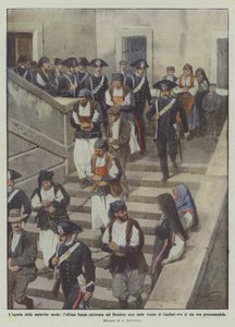 The agony of Sardinian crime, the last gang captured in Desulo leaves the Assizes of Cagliari by Achille Beltrame
