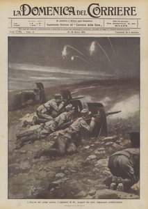 The Alarm in the Enemy Camp, Wire Cutters Discovered by Flares Engage in Combat by Achille Beltrame