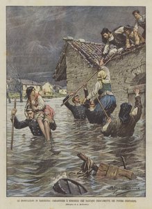 The Floods in Sardinia, Carabinieri and Civilians Heroically Save Poor Peasants