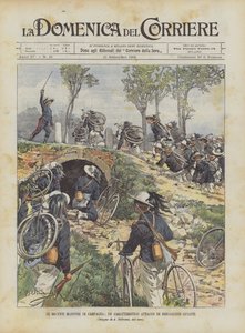 The Recent Field Maneuvers, A Characteristic Attack by Cyclist Bersaglieri