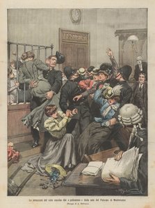 The Amazons of the Vote Expelled by Policemen from the Halls of the Palace of Westminster