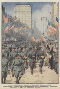 The Moving American Welcomes to the Representatives of the Italian Army by Achille Beltrame
