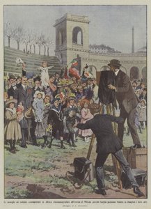 Families of Soldiers Fighting in Africa Filmed at the Arena of Milan for Those Over There by Achille Beltrame
