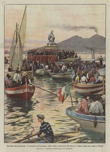 The Characteristic Festivals, the Transport of the Image of the Patron Saint from the Cathedral to Santa by Achille Beltrame
