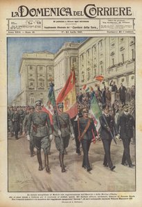 The festive welcome of Madrid to the representatives of the Italian Army and Navy by Achille Beltrame