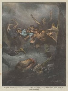 The great catastrophes, explosion in a coal mine in England, which buried 132