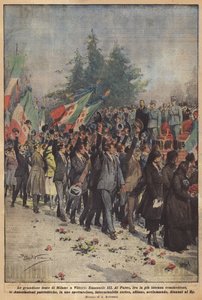 The Grand Celebrations in Milan for Vittorio Emanuele III by Achille Beltrame