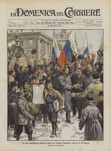 The First Liberal Demonstrations in Russia for the Constitution, in the Streets of St. Petersburg