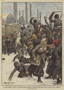 Popular revolts in Russia, workers trying to prevent Cossacks from dispersing them