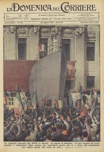 The triumphant days of the Duce in Sicily by Achille Beltrame