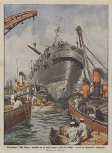 The Cruiser San Giorgio Stranded on the Rocks Near the Tip of Posillipo by Achille Beltrame