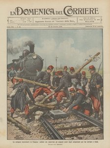 The Railway Strike in France, Soldiers Remove Obstacles Placed by Strikers