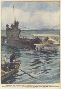 The Latest Innovation in Naval Construction, the Submarine with Seaplane, of the United States Navy by Achille Beltrame