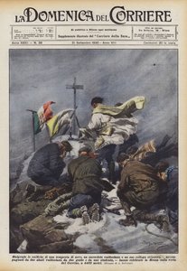 Despite the gusts of a snowstorm, a Valdostan priest and his Swiss colleague