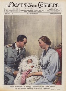 Maria Gabriella, the New Princess of the House of Savoy, with Her August Parents, Princes of Piedmont
