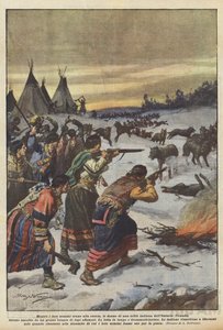While their men were hunting, the women of an Indian tribe in Ontario (Canada) were by Achille Beltrame
