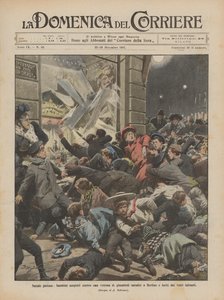 Pitiful Christmas, Children Pushed Against a Christmas Toy Shop Window in Berlin and Injured by Broken Glass