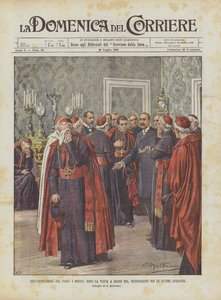 In the Antechamber of the Pope, The Doctors, After Visiting Leo XIII, Destroy Even the Last Hopes by Achille Beltrame