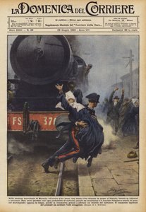 At the Marsala railway station, upon the arrival of a train, a nun stopped in the middle