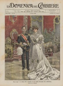 Royal wedding, King Alfonso XIII of Spain and his bride Princess Ena of Battenberg by Achille Beltrame