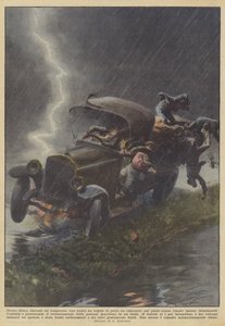 Near Siena, During a Storm, a Lightning Bolt Struck a Truck Full of People by Achille Beltrame