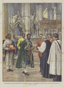 Ras Makonnen Bringing a Votive Cross to the Dean of Westminster Abbey in London for Health