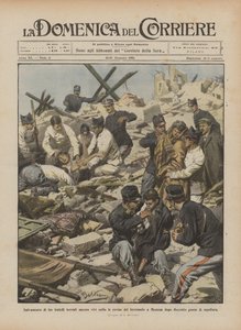 Rescue of Three Brothers Found Alive Under the Ruins of the Earthquake in Messina by Achille Beltrame