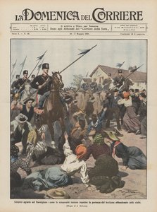 Agrarian strike in the Parmesan region, how the strikers try to prevent the departure of the livestock by Achille Beltrame