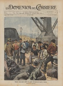Strike of workers unloading coal in the port of Savona