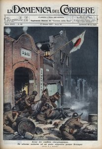 Second Sino-Japanese War: Clashes Near Shanghai. Illustration by Achille Beltrame in 
