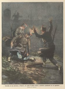 Sentinel at a Gunpowder Magazine in Mantua Kills the Soldier Sent to Replace Him Mistaking Him for an Attacker