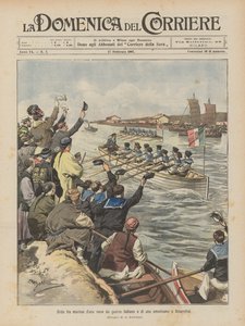Challenge Between Sailors of an Italian Warship and an American Warship in Shanghai