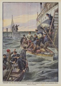 German submarine in the Irish Sea sinks several English steamers giving 10 minutes