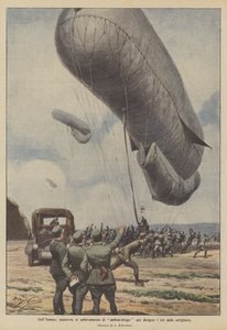 On the Isonzo, maneuvering dragon balloons to direct artillery fire