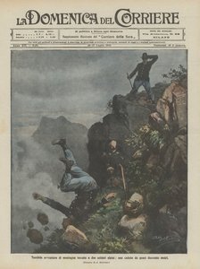 Terrible mountain adventure experienced by two alpine soldiers, a fall of almost two hundred meters