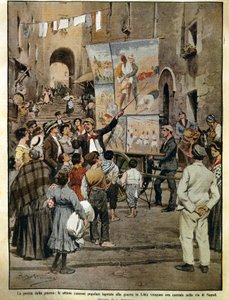 Folk Songs Inspired by War in Libya Being Sung in Naples by Ballad-Singers by Achille Beltrame